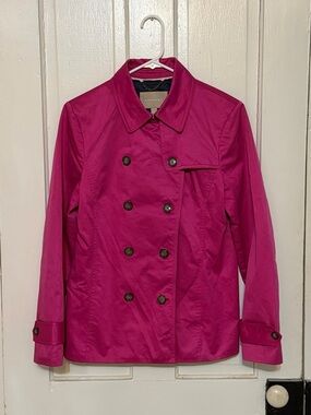 Banana Republic Pink Double Breasted Jacket Peplum Back Fully Lined Size L